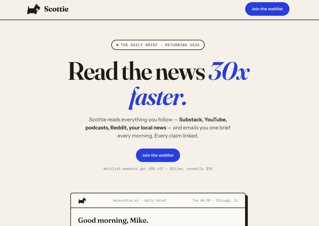 Scottie — Read Less, Know More