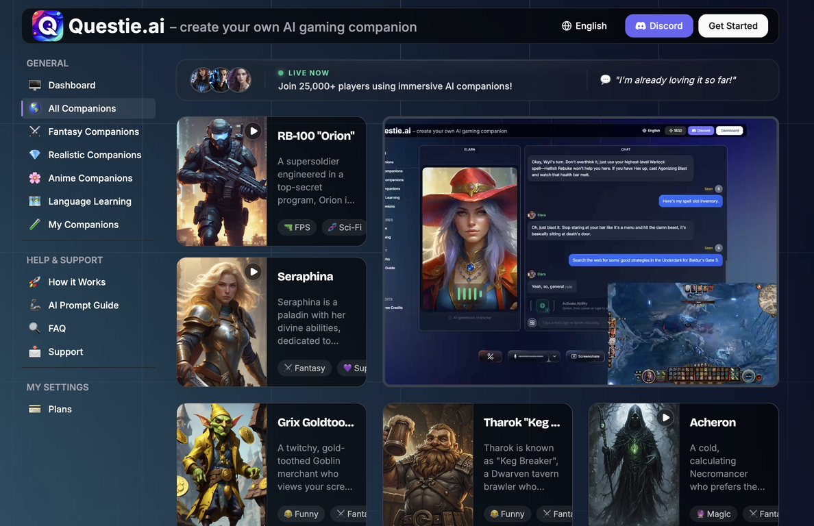 Questie AI - Game Companion & Roleplay Character Chat