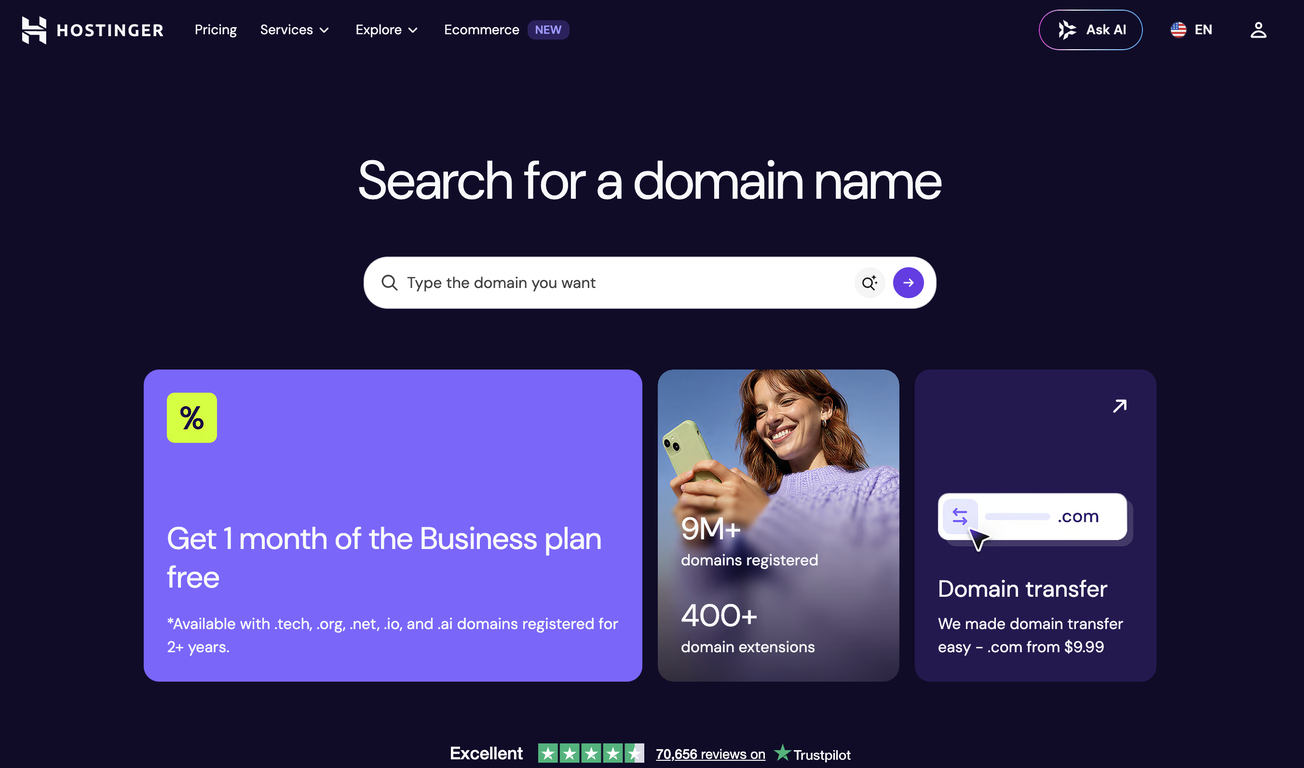 Domain Name Search | Hostinger