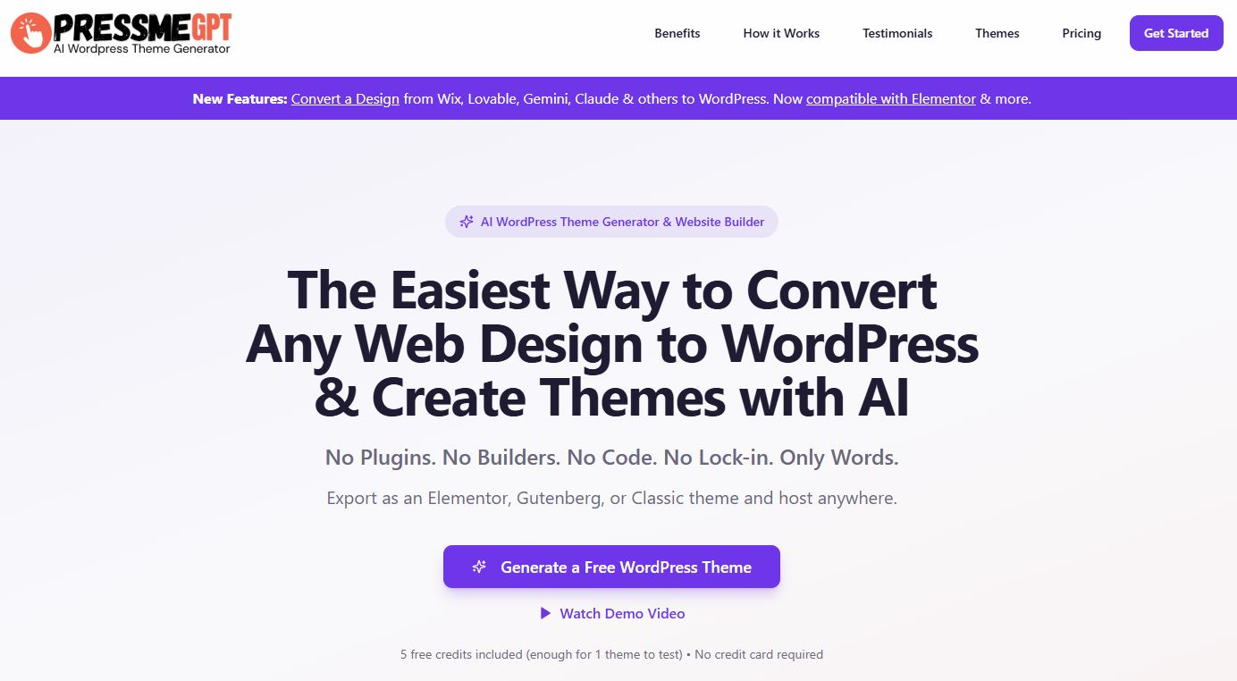 PressMeGPT - AI WordPress Theme Generator