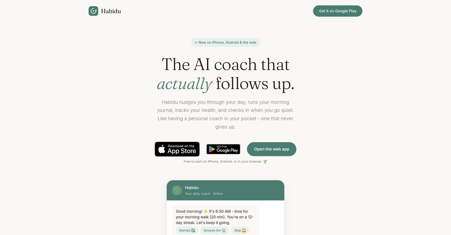 Habidu - Your AI Daily Coach