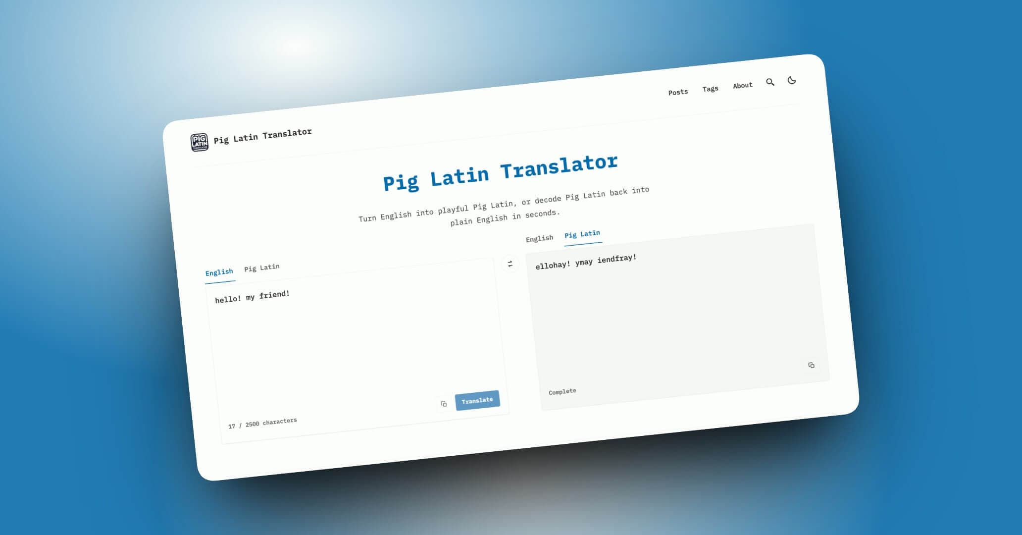 Pig Latin Translator